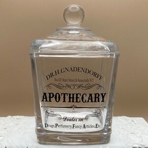 Dr H Gnadendorff Apothecary  Glass Jar with a Coffin Ball Lid by Bella Lux